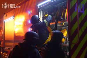 Images released by Ukrainian authorities showed firefighters battling flames at multiple sites.