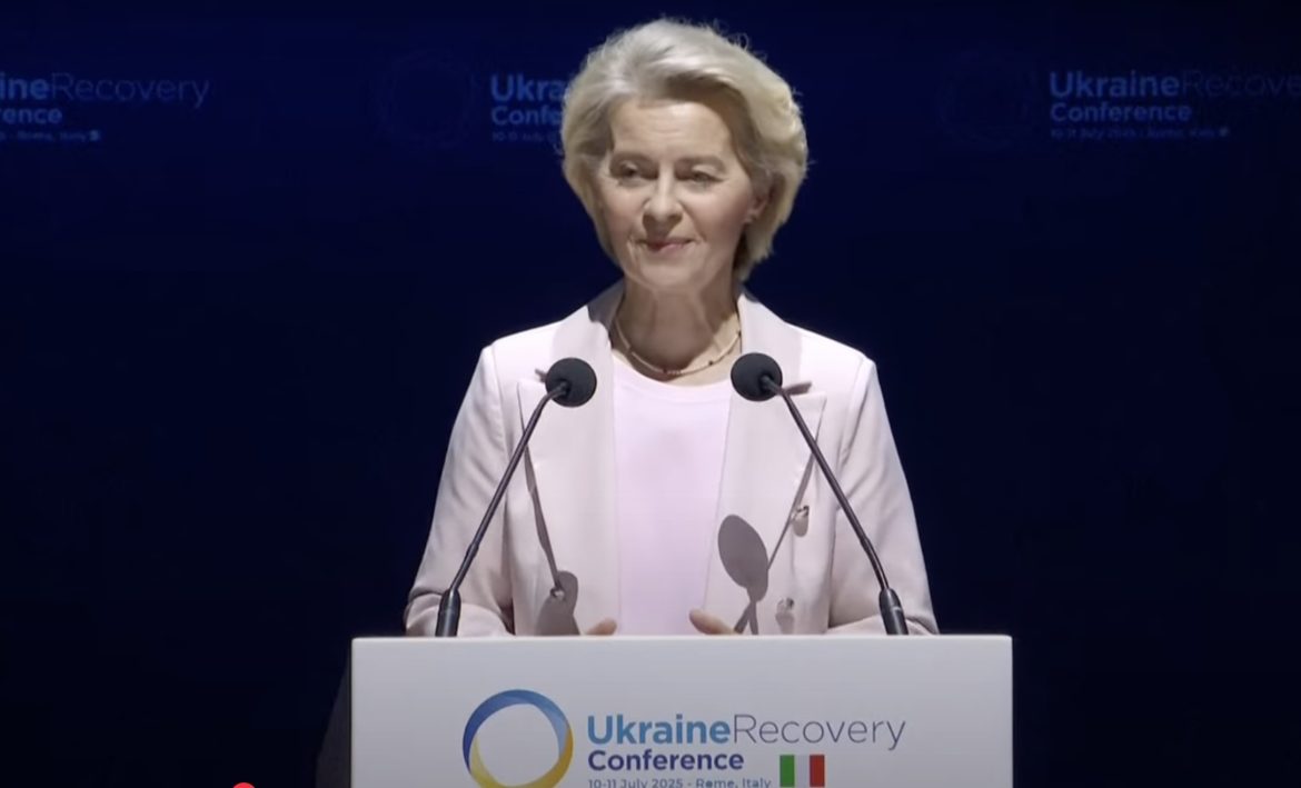 Von der Leyen Announces EU-Led Flagship Recovery Fund for Ukraine at Rome Conference