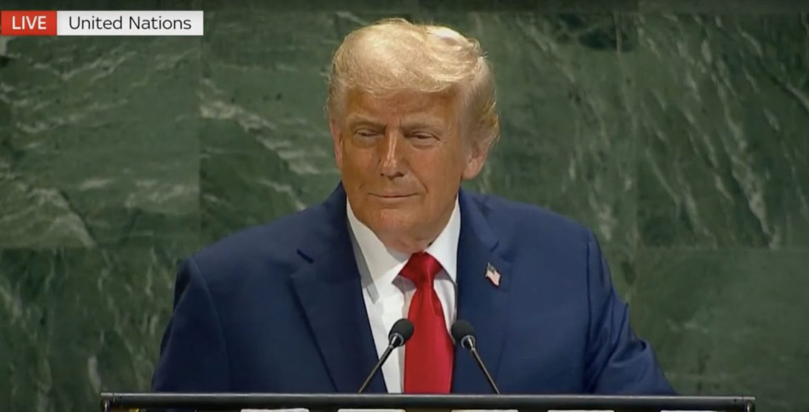 Trump tells UN Europe is “funding war against itself” by buying Russian energy, urges joint tariffs on Moscow
