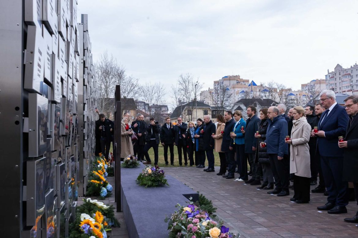 EU ministers visit Kyiv on Bucha anniversary as Ukraine support remains blocked inside the bloc