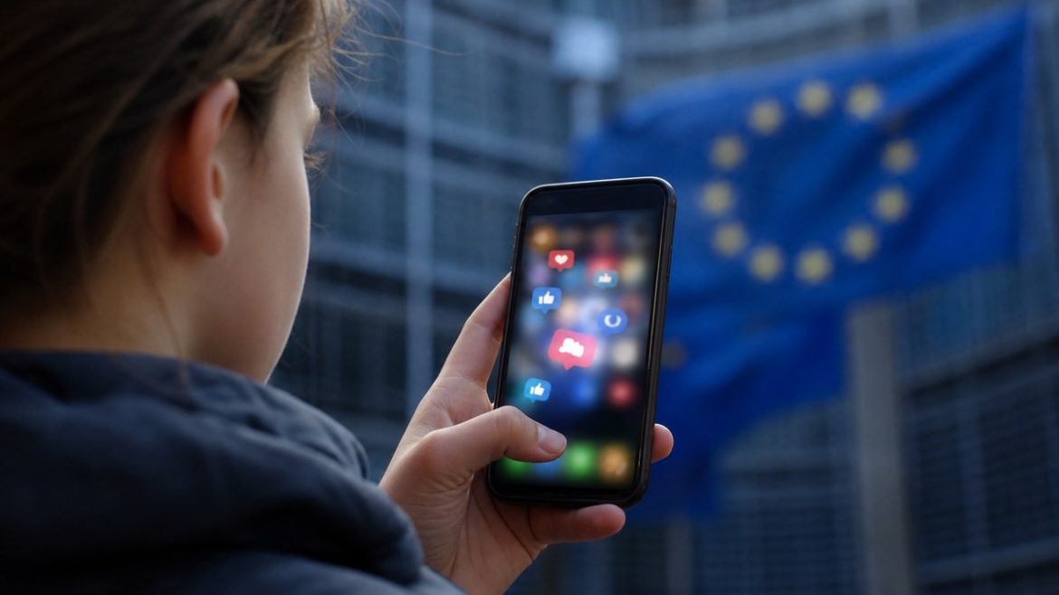 Ireland EU under-16 social media ban debate illustration